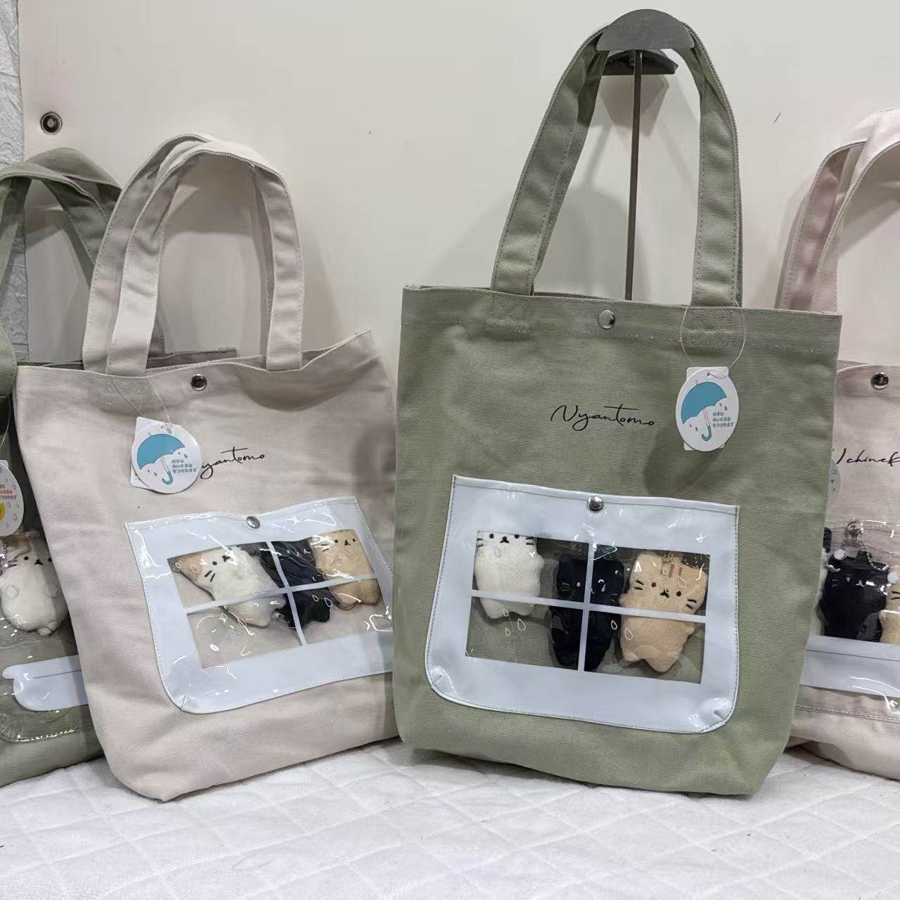 日单卡通可爱帆布包百搭简约单肩痛包休闲学生上课托特包,箱包皮具/热销女包/男包,通用款女包,淘宝优惠券,粉丝福利购,淘宝优惠卷