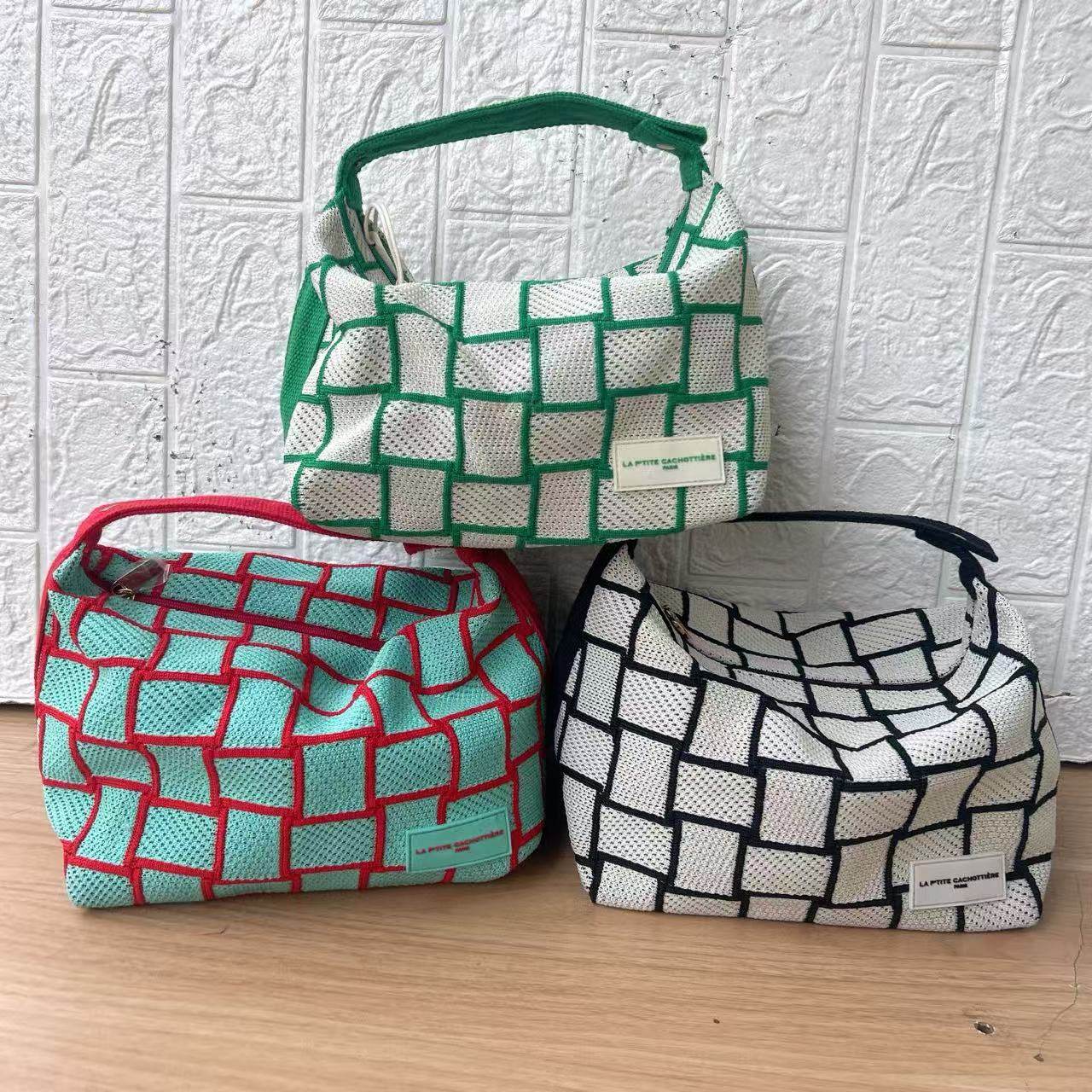 外贸巴黎钩针编织时尚女包大容量TOTE收纳袋便携通勤手拎包收纳包,收纳整理,化妆包,淘宝优惠券,粉丝福利购,淘宝优惠卷