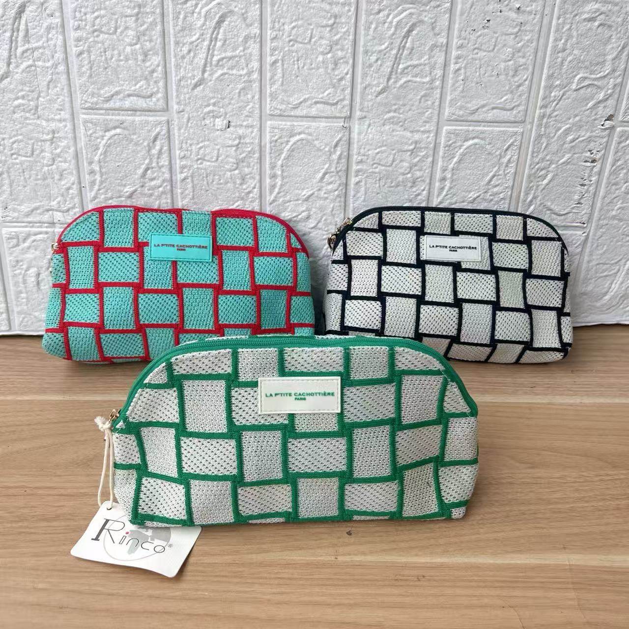 外贸巴黎小众时尚钩针编织收纳包便携旅行洗漱化妆包手拿包收纳袋,收纳整理,其他收纳袋,淘宝优惠券,粉丝福利购,淘宝优惠卷