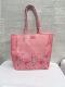 外贸新款 倩碧粉色印花简约轻便大容量通勤托特包收纳购物包单肩包