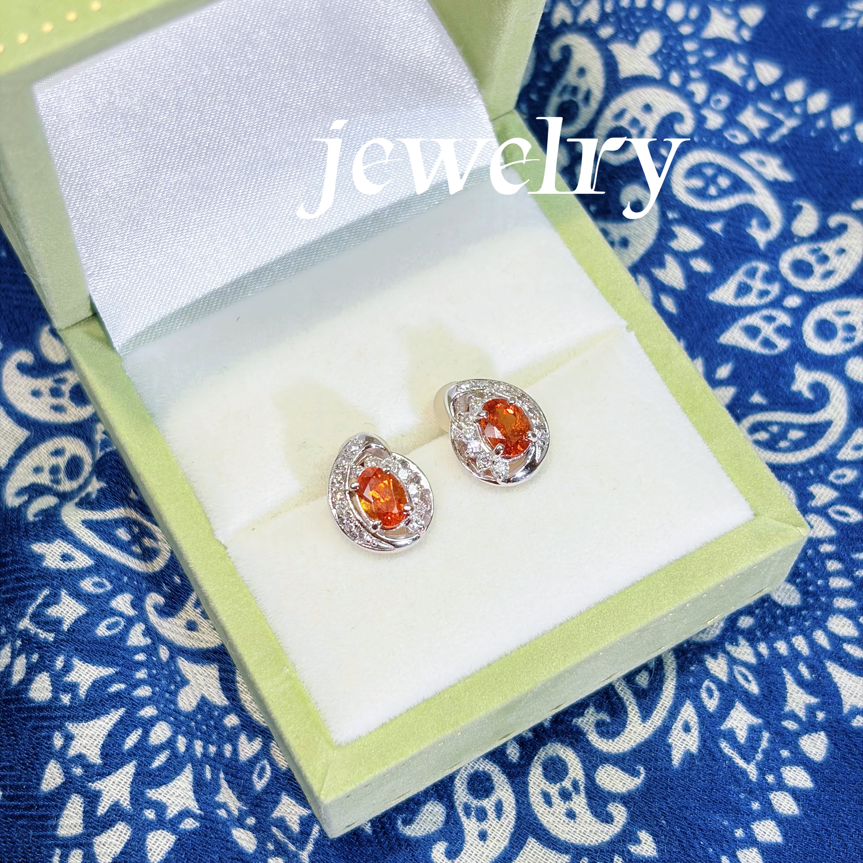 【芬达石】耳钉 0.97ct/1.11ct Pt900 6.2g 中古珠宝