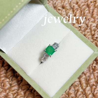 Pt900   E1.53ct   D0.35  5.43g  中古戒指