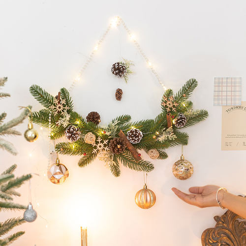 高级藤条花环挂件节日氛围门装饰