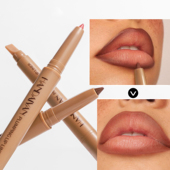 欧美明星款 唇线笔双头硅胶刷勾勒唇形裸棕色易上色口红笔混合唇妆