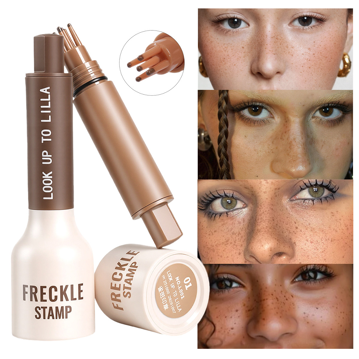 雀斑印章气垫防水汗点斑点痣仿真自然美式雀斑亚裔妆雀斑笔小印章
