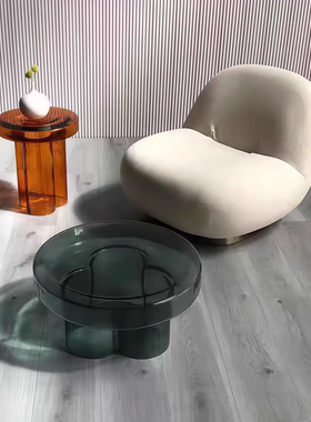 玻璃几茶几轻边奢现代客厅家用小户型花瓣茶桌欧简约创意北HS920