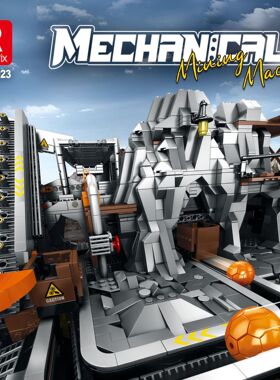 臻砖22023 矿山机小颗粒积木模型益智拼装玩具超酷摆件礼物男