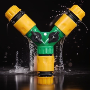 三向三通带阀快速接头4分6分塑料奶嘴水管软管分流接配件转接头