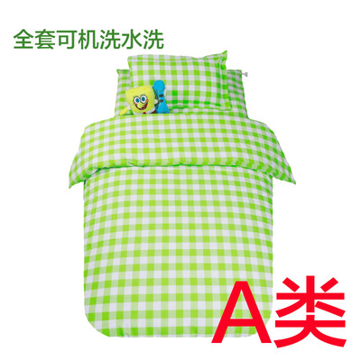 水洗机洗杭州棉被幼儿园绿白格子