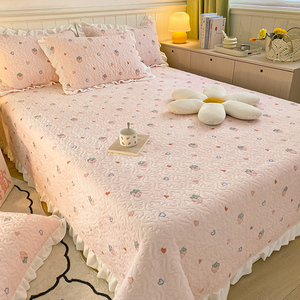 冬季水晶牛奶绒床盖2025年新款加厚珊瑚绒法兰绒榻榻米床单三件套