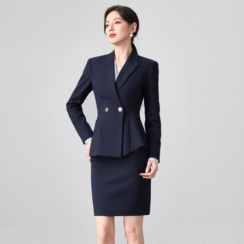 美容师长袖职业套裙工作服