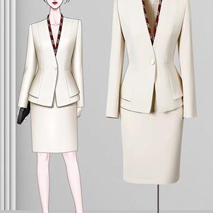 职业西装套装女春秋季时尚气质酒店经理高端美业培训讲师西服套裙