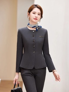 高端职业西服套装女秋冬季气质修身显瘦酒店经理工装美容院工作服