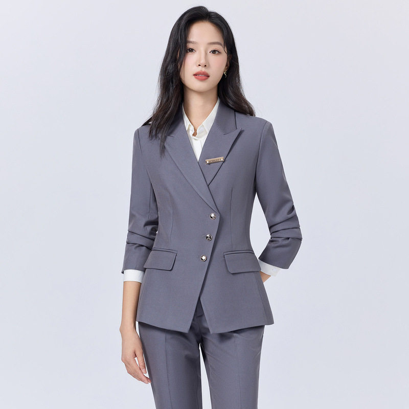秋冬季长袖职业西装套装女