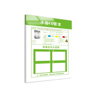 亚克力4D厨房冰箱管理卡标识牌全套标签餐厅厨房学校幼儿园中厨责任卡卫生检查工具墙食堂五常管理标语制度牌