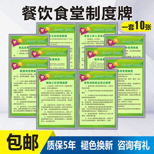 餐饮饭店食堂厨房上墙管理条例