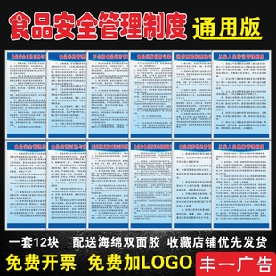 食品安全管理制度全套食品经营安全管理食品安全卫生检查定制标牌