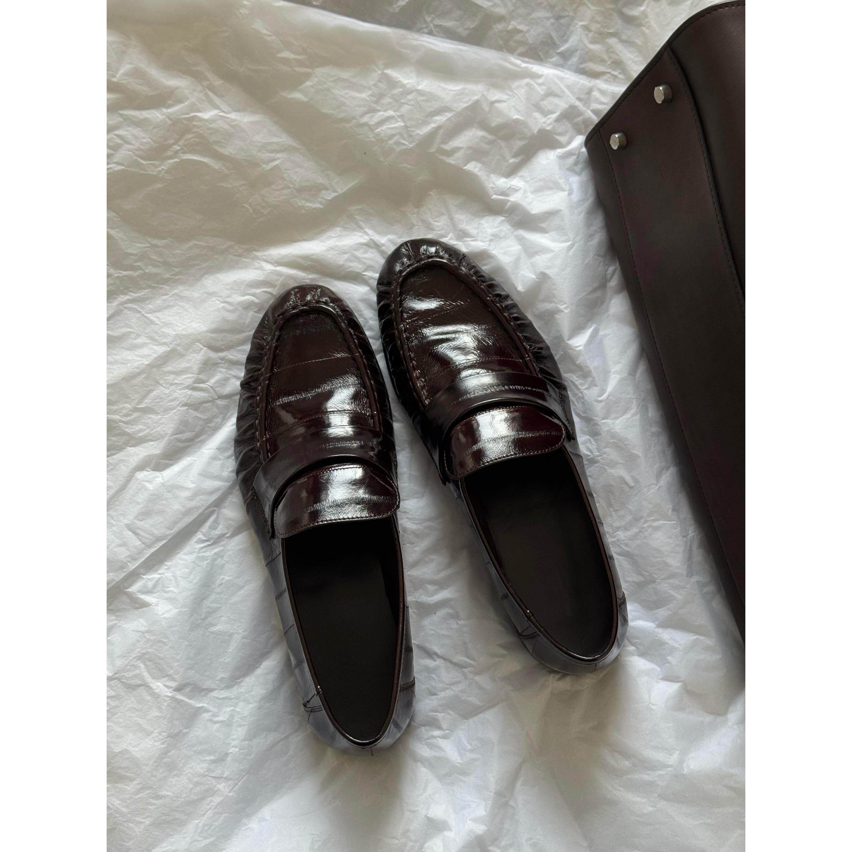 软牛皮复古法式真皮复古褶皱乐福鞋女粗跟休闲一脚蹬懒人小皮鞋女,女鞋,乐福鞋（豆豆鞋）,淘宝优惠券,粉丝福利购,淘宝优惠卷