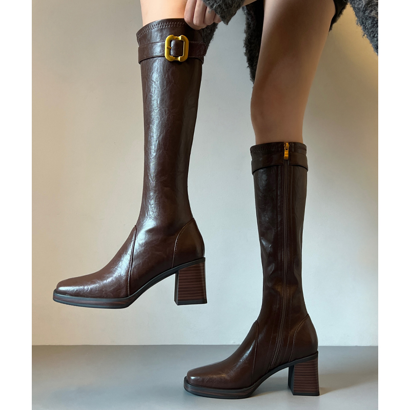 秋冬骑士靴显瘦不过膝靴
