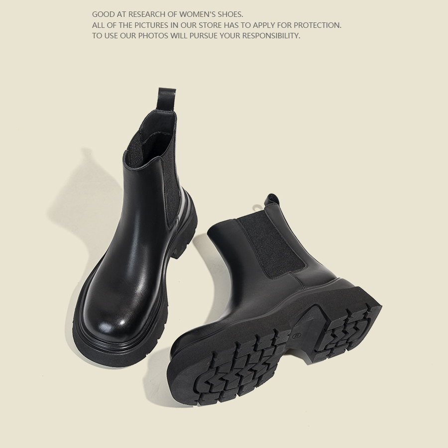 真皮马丁靴女切尔西靴