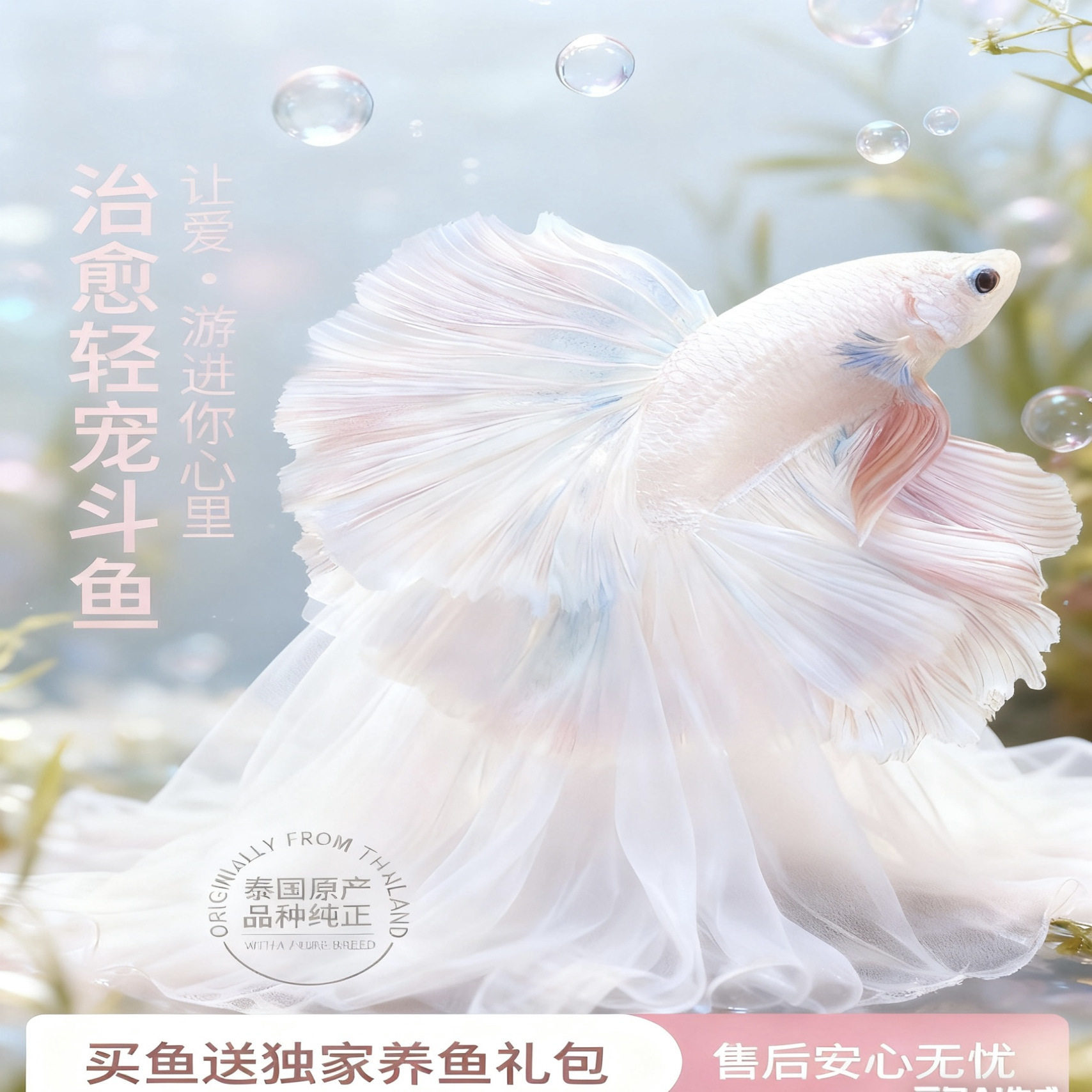 泰国斗鱼小鱼观赏鱼漂亮鱼淡水狮王半月将军热带宠物观赏鱼活体