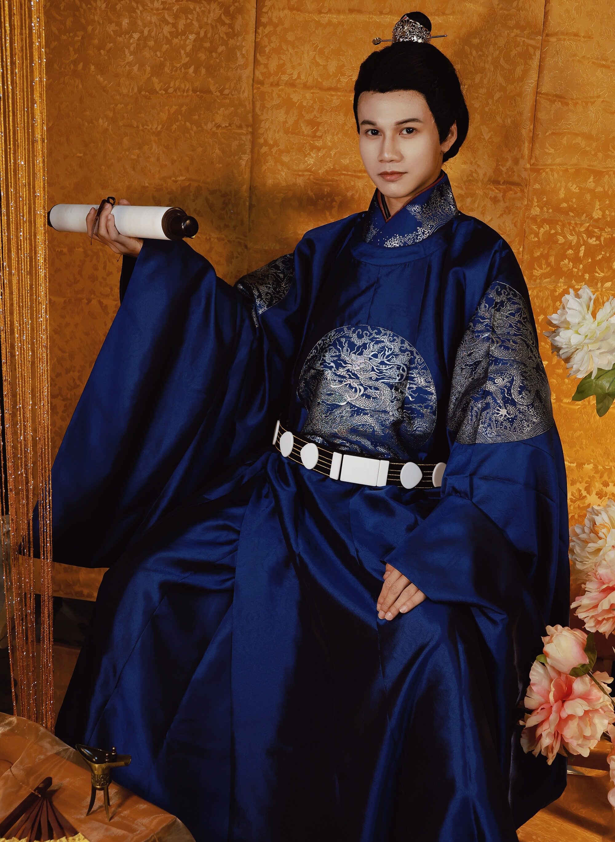 玄辰阁【啵啵龙】汉服仿螺钿四团龙补服复原明圆领袍男 现货清仓