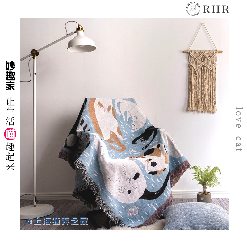 领养之家沙发罩棉线毯抽象防滑