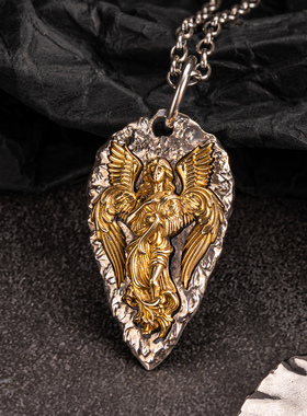 守望者之翼复古银项链