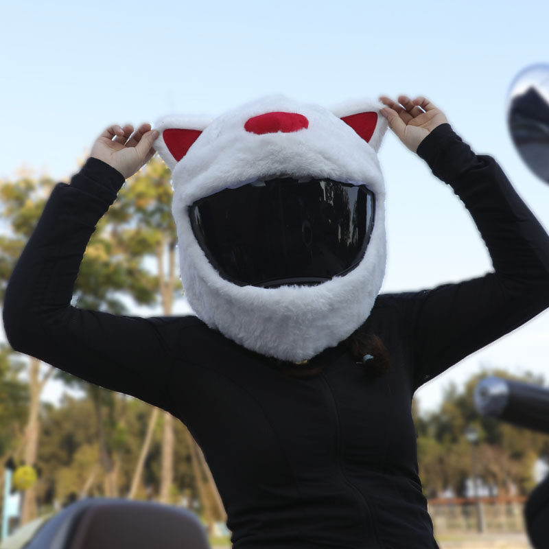 毛绒头盔套机车装饰品保暖圣诞卡通骑士趣味熊猫兔子摩托邪恶搞怪,摩托车/装备/配件,头盔饰配,淘宝优惠券,粉丝福利购,淘宝优惠卷