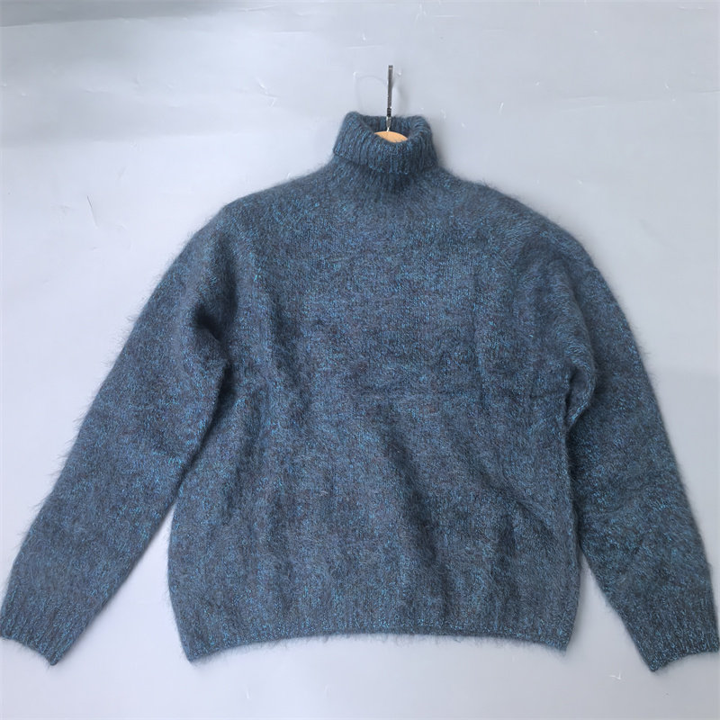 高端花纱95%羊毛+5%羊绒加厚毛衣拉毛工艺云雾氛围感穿搭针织衫冬
