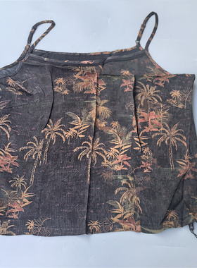 高端花色香云纱 100真丝桑蚕丝宽松无袖气质夏季吊带衫上衣气质新