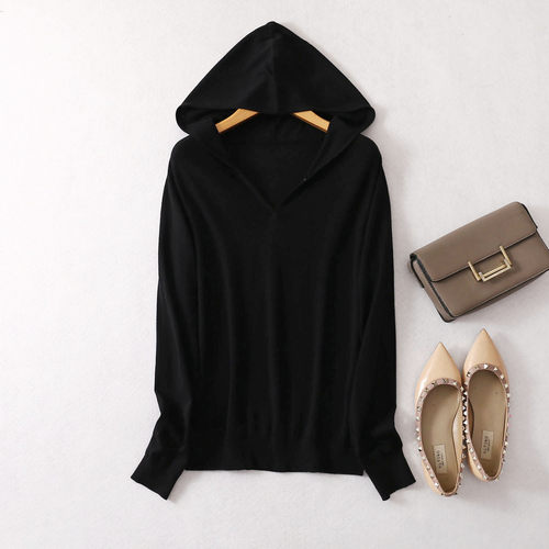 针织连帽卫衣绢丝毛衣
