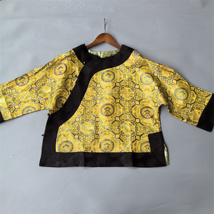 真丝宋锦上衣袍子女外套厚实宫庭黄色设计感高端重磅重工奢华新品