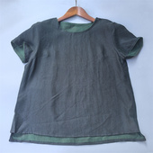 夏季 100重磅真丝香云纱中式 圆领复古上衣女短袖 新款 衬衫 套头高端