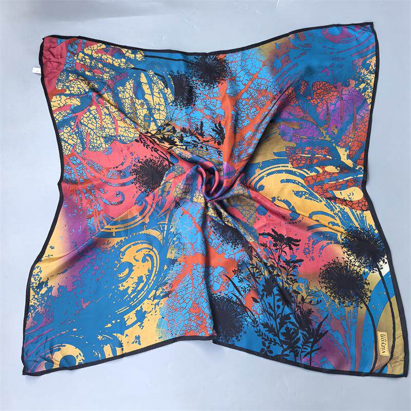 高端柔软 100%真丝素绉缎大方巾女桑蚕丝杭州百搭丝巾领巾花色新