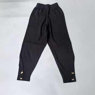 高端丝羊绒毛线针织裤女高腰束脚哈伦裤冬季百搭显瘦长裤休闲裤新