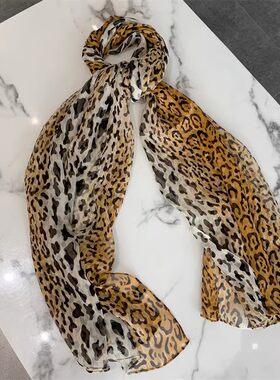 长大围巾春秋夏桑蚕丝花色女
