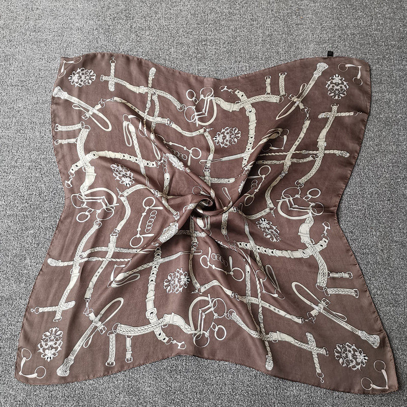 新品 丝巾女花色职业桑蚕丝 高档出口100真丝素绉缎方巾女大围巾