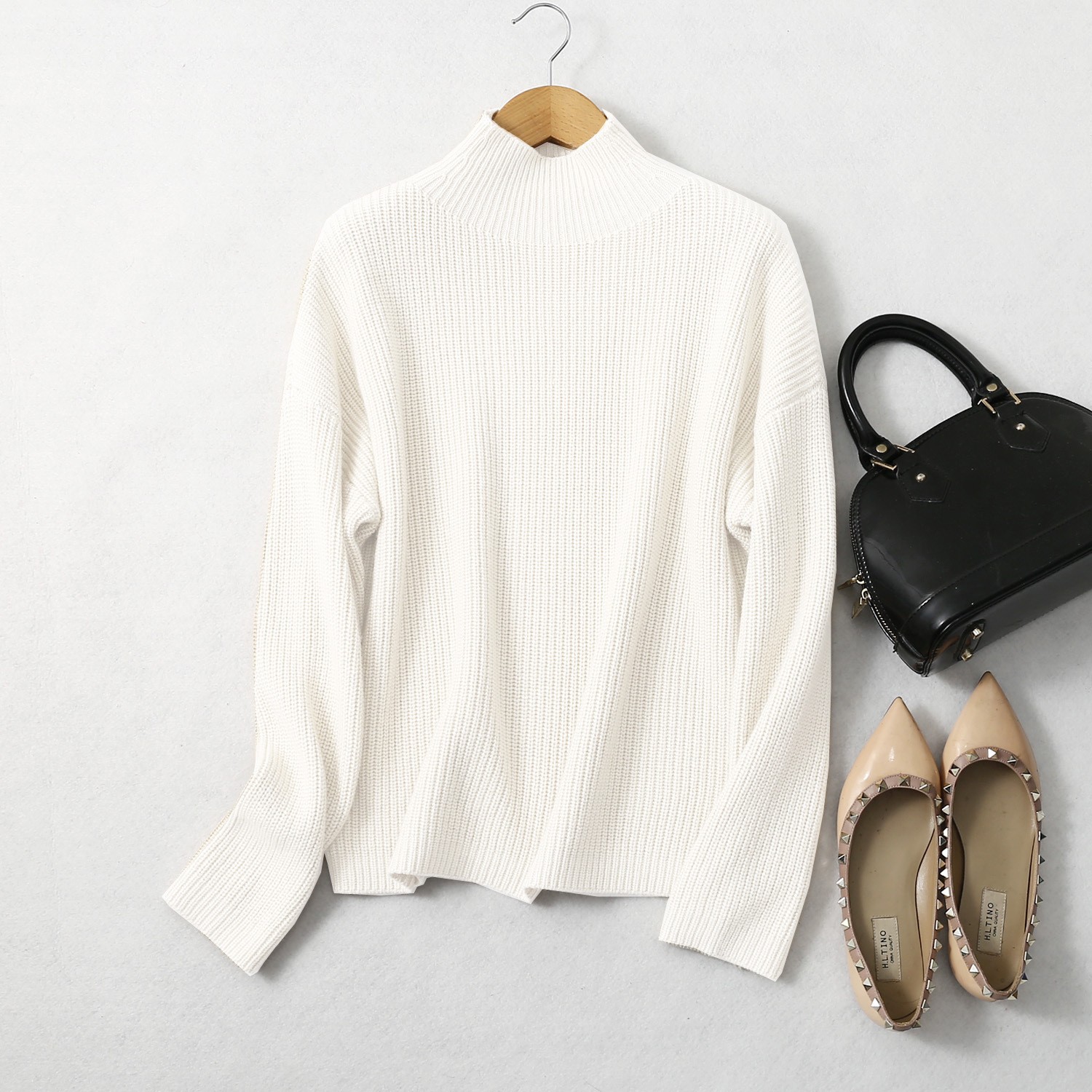 迎新年福利真丝羊绒衫半高领