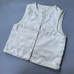 新品 超软糯秋冬加厚保暖填充物100%桑蚕丝马甲内胆百搭上衣开襟