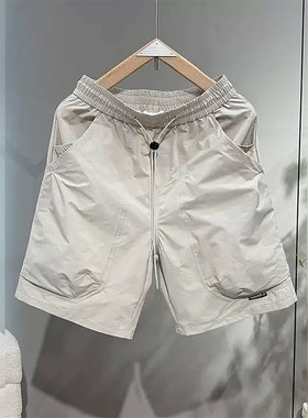 夏季美式简约冰丝速干工装短裤男