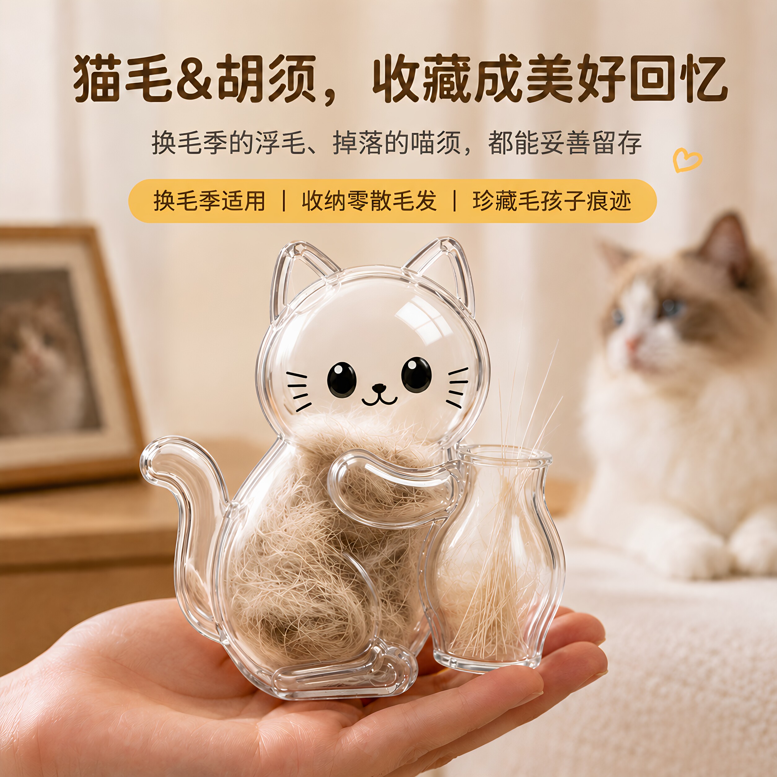 猫毛胡须收集猫冰箱贴