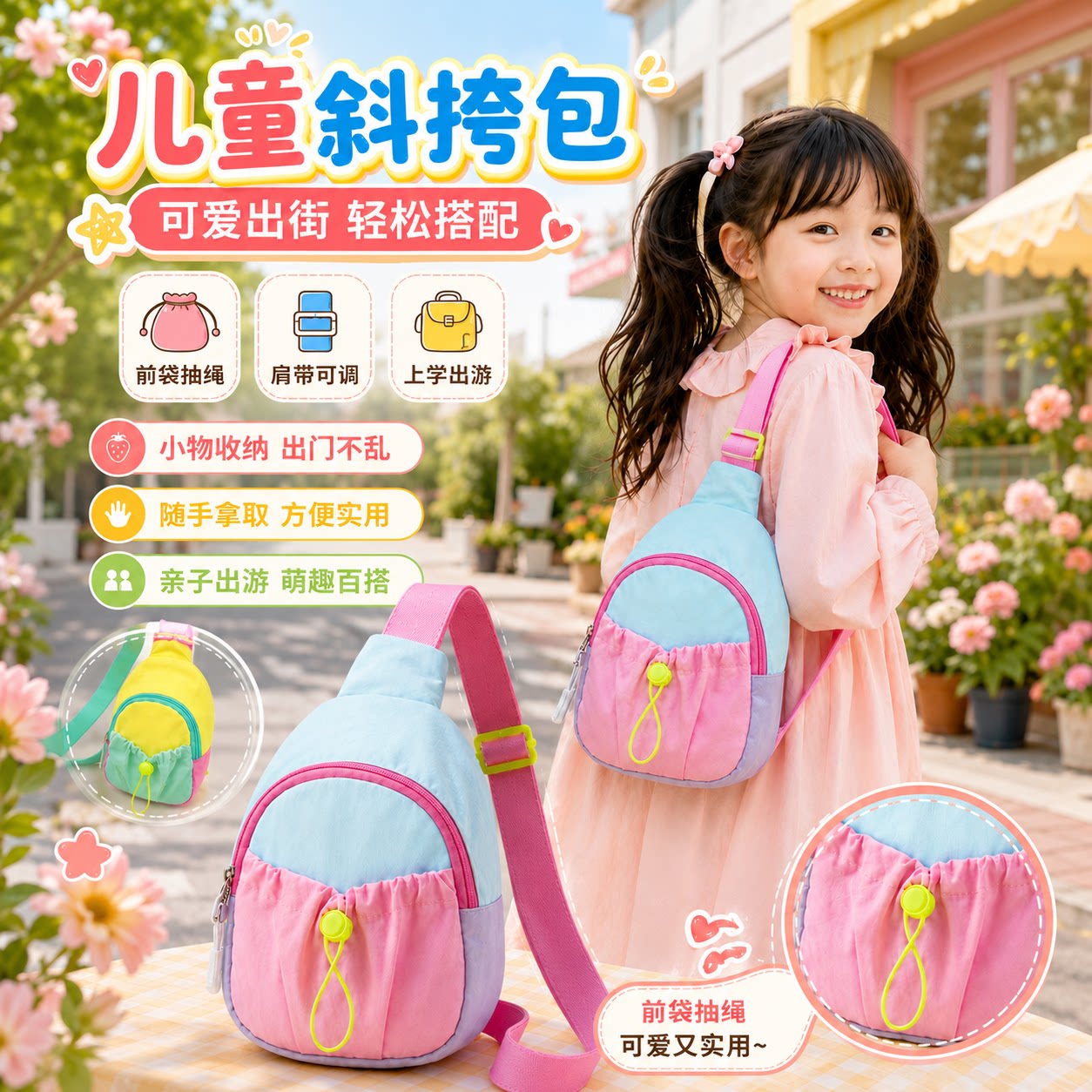 幼儿园儿童时尚新款斜挎收纳包