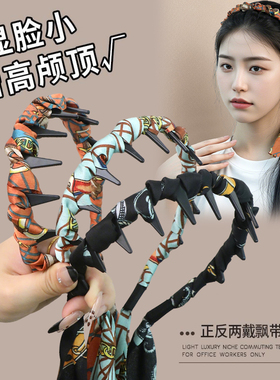 宫廷繁花飘带发箍女2025年新款时尚发带丝巾绑发外出百搭编发头饰