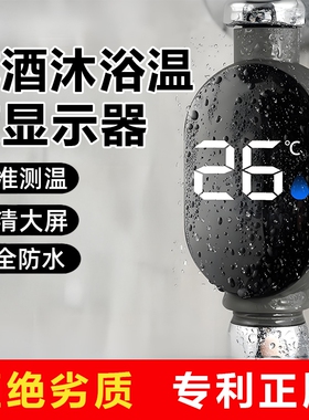 淋浴花洒外接LED显示器水温显示配件宝宝婴儿洗澡水温度计
