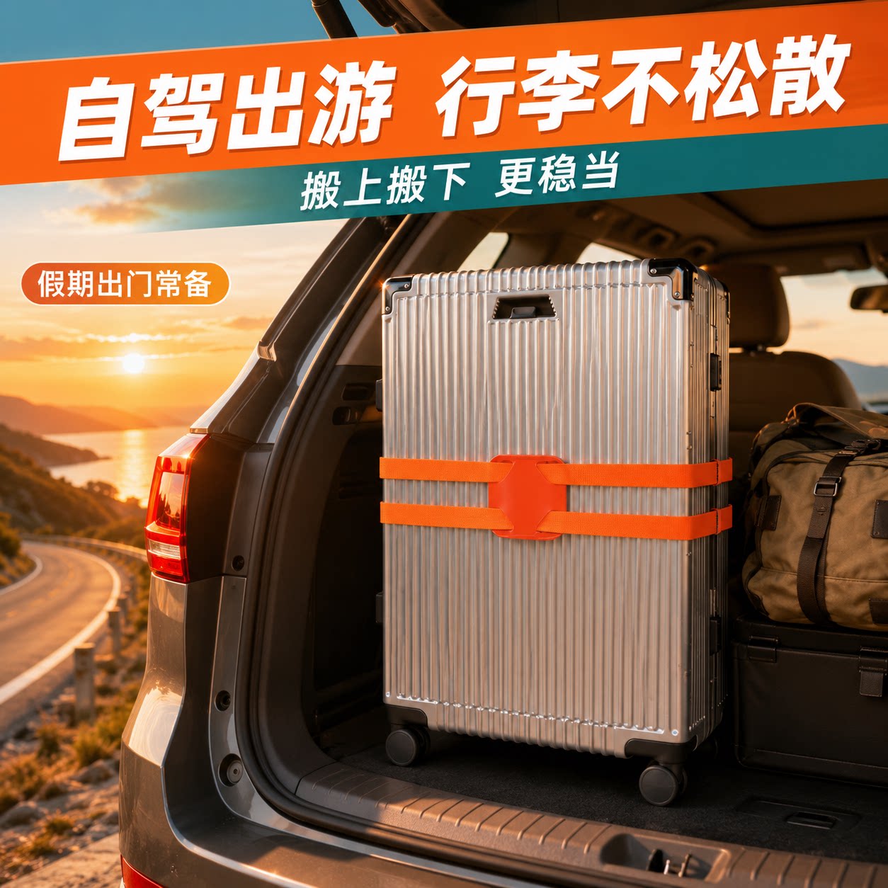 行李箱绑带十字打包带标识牌固定托运旅行箱保护弹力加固带捆绑绳