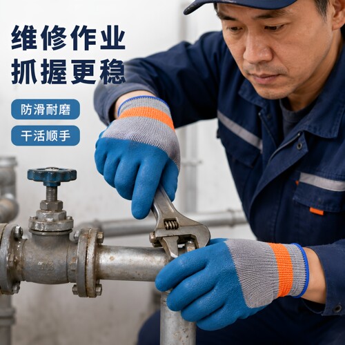 手套工作劳保耐磨防滑加厚劳动乳胶橡胶劳工防护干活工地浸胶防水