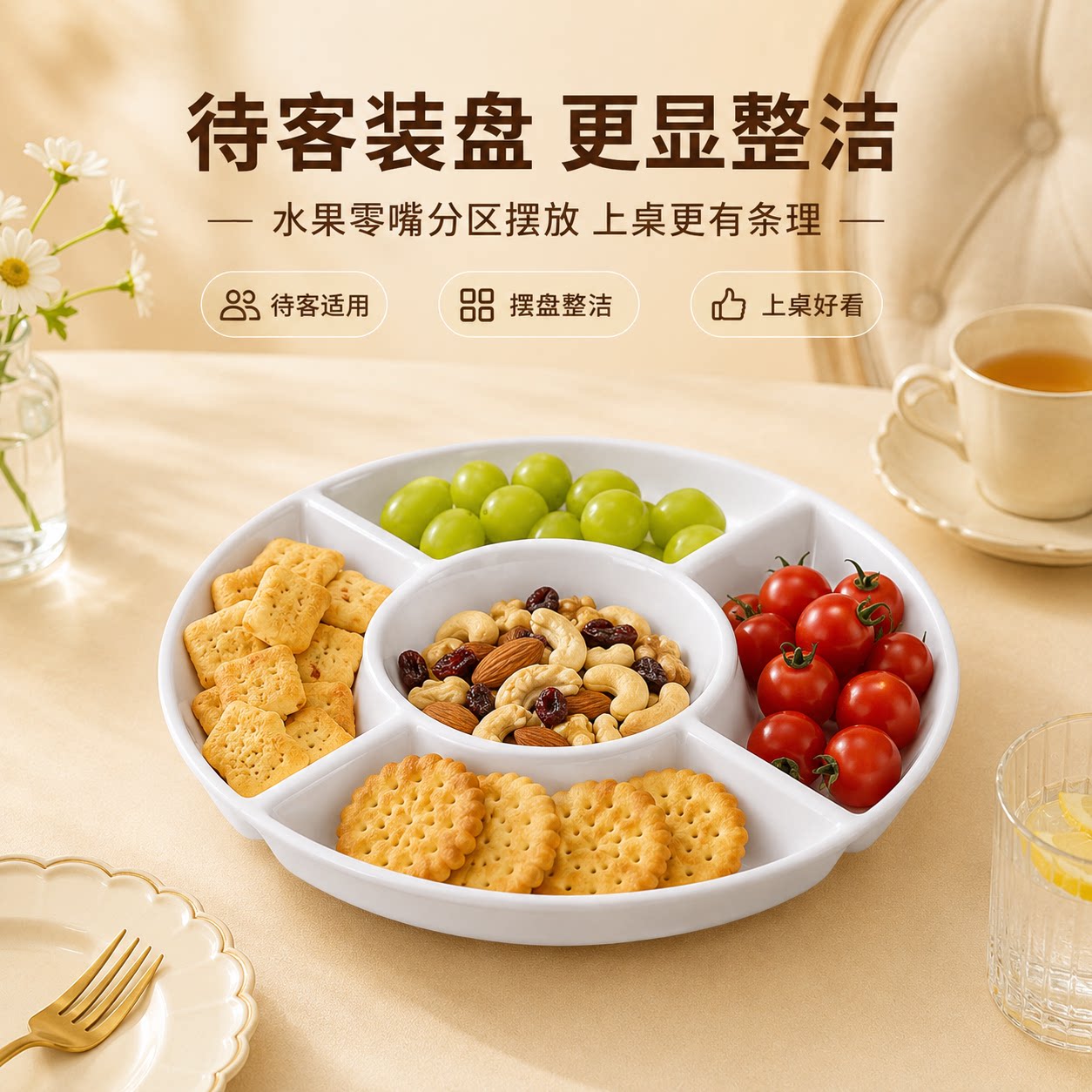 家用五格分格餐盘大人儿童通用