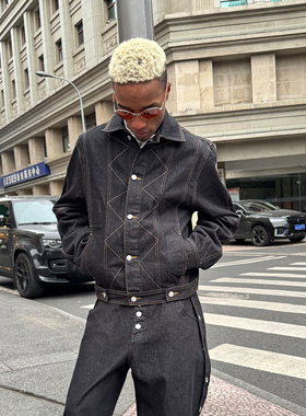 STEEPC 反结构设计正肩 短宽 原牛仔夹克外套