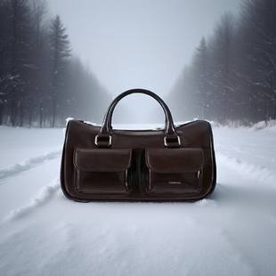 允真同款韩国小众设计高级感手提保龄球包短手柄双口袋包